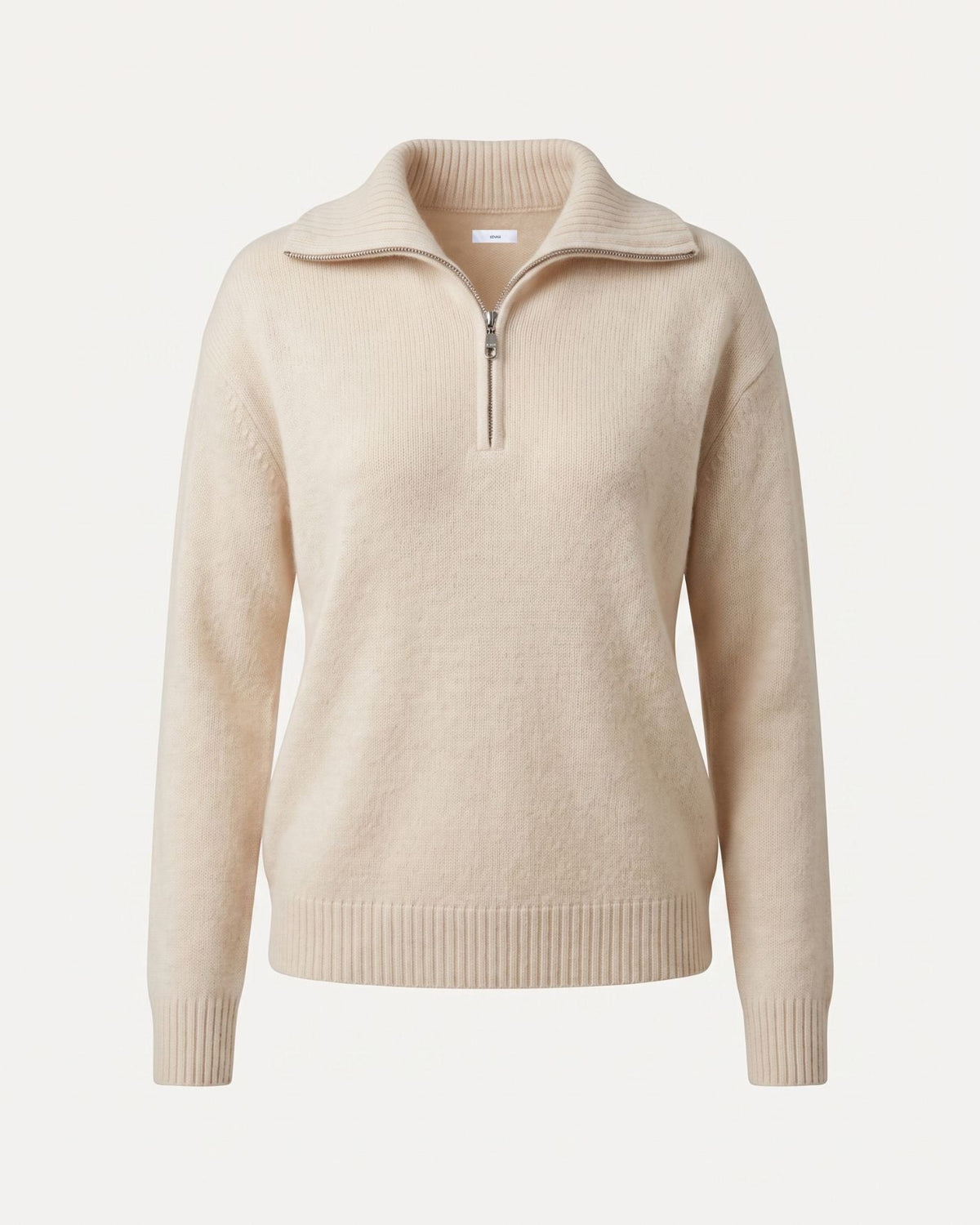 Georgina Pure Cashmere Front Zip Relaxed Pullover Jumper