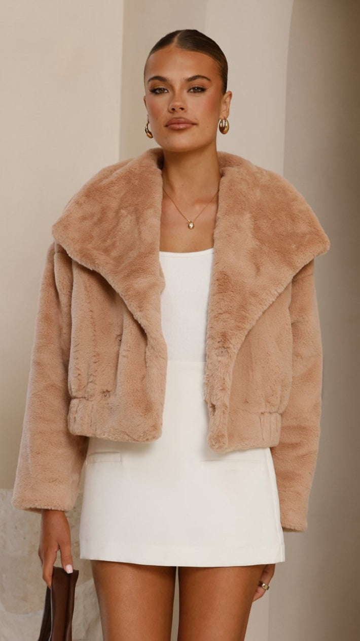 Tulum Cropped Faux Fur Jacket