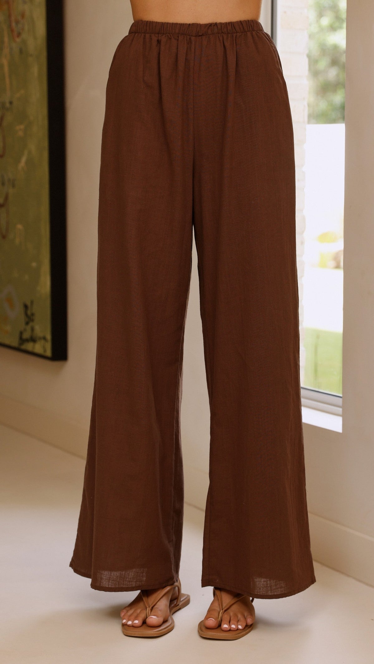 Kailani Strapless Longline Top and Relaxed Trousers Set – Chocolate – view 6