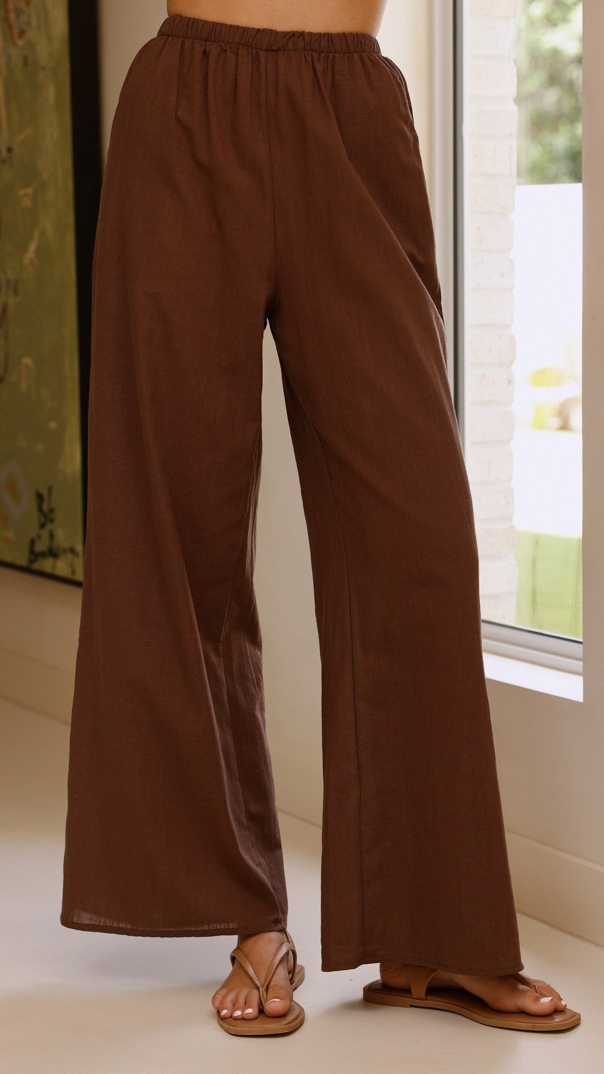 Kailani Strapless Longline Top and Relaxed Trousers Set – Chocolate – view 5