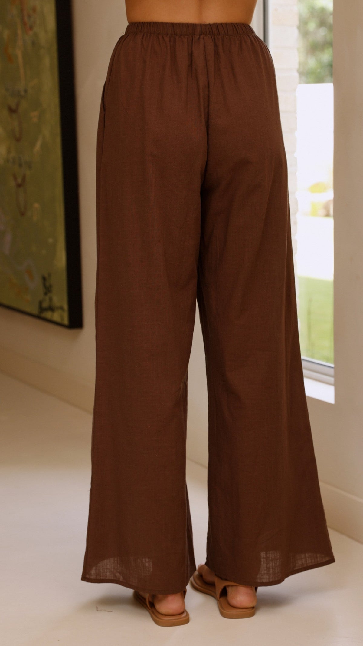 Kailani Strapless Longline Top and Relaxed Trousers Set – Chocolate – view 7