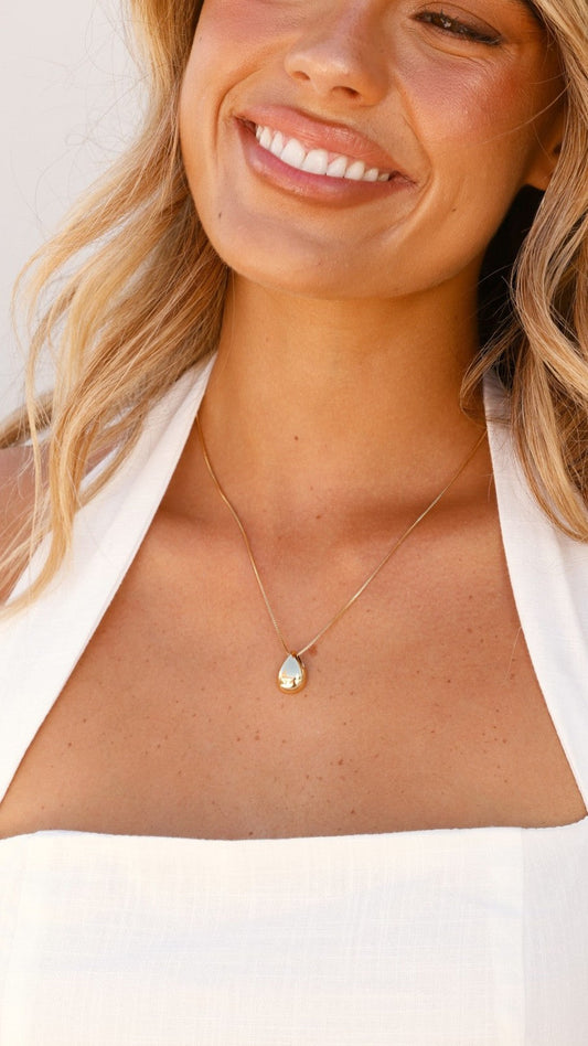 Varenna 18K Plated Teardrop Pendant Necklace – Gold – view 2