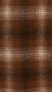 Haruna Double-Breasted Longline Coat – Brown / Beige Plaid Print – view 6