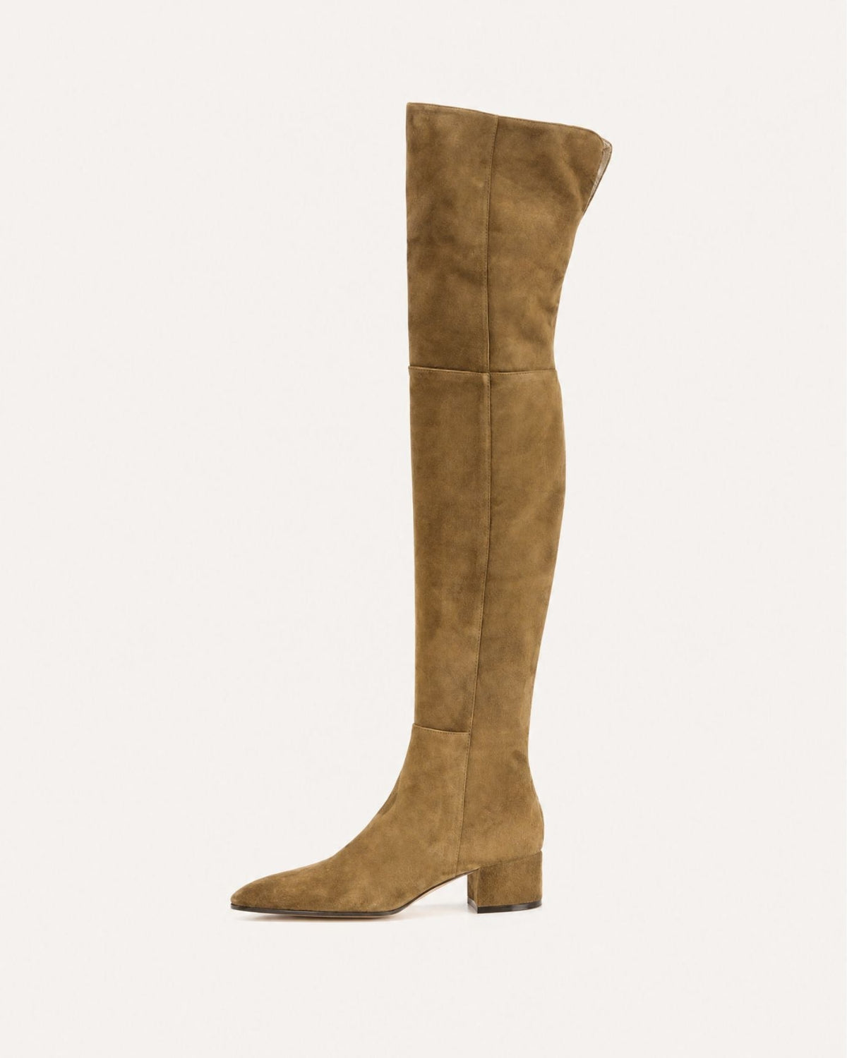 Round Toe 4cm Low Heel Over-the-Knee Suede Boots – view 17