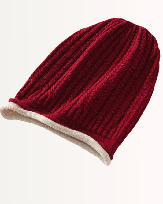Casual Pure Cashmere Hat with Soft Curled Earmuffs – view 2