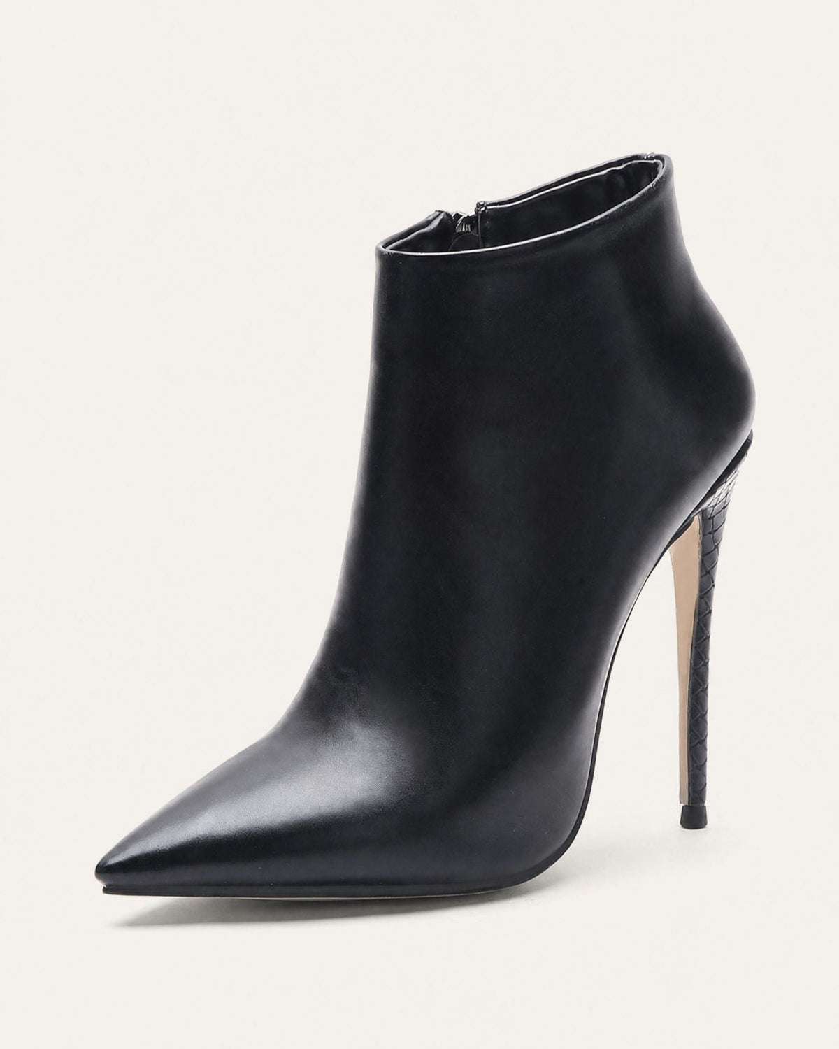 Pointed-Toe Stiletto Ankle Boots with Side Zip and 12cm Heel – view 26