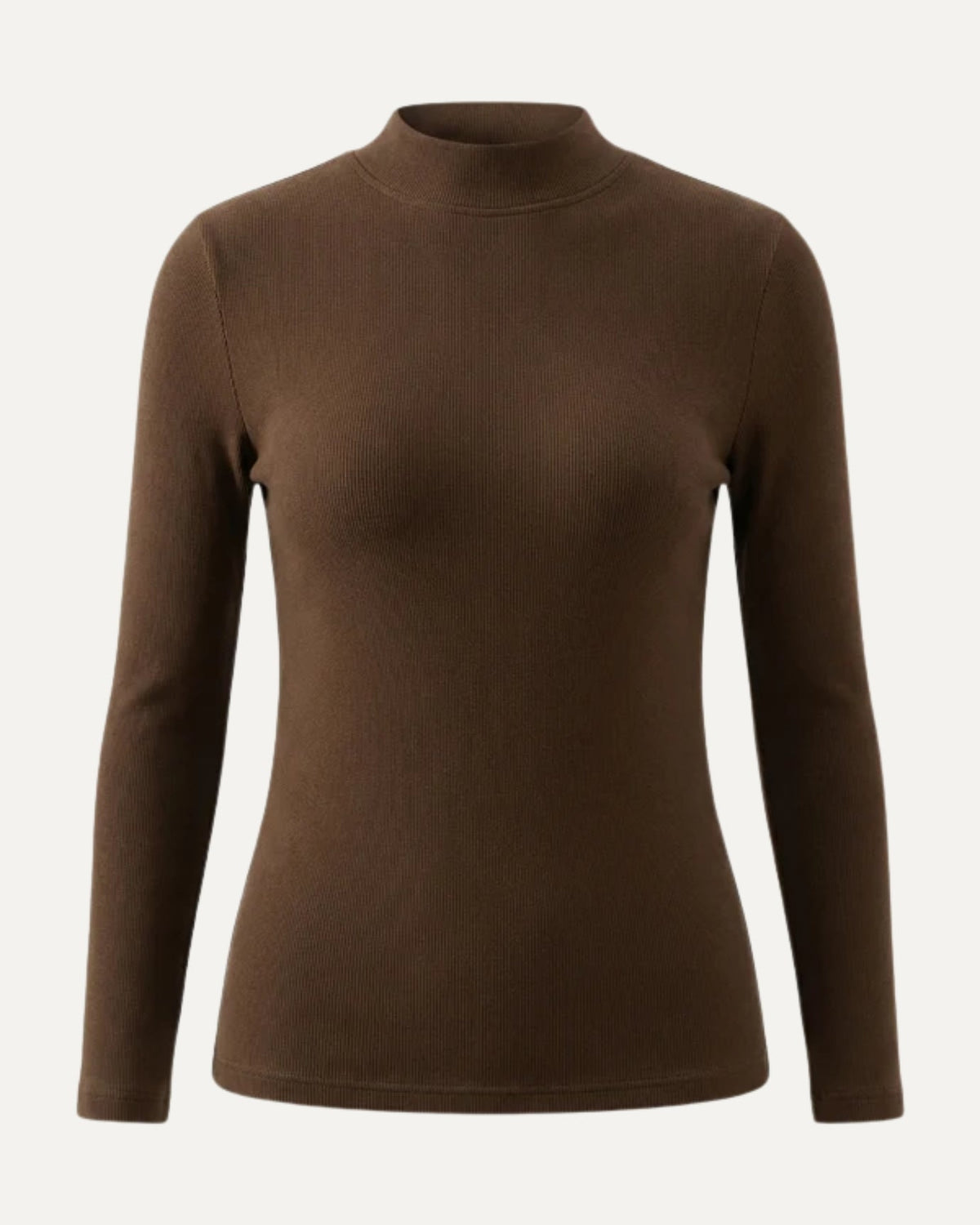Fleece-Lined Long Sleeve T-Shirt in Tencel, Wool and Silk Blend