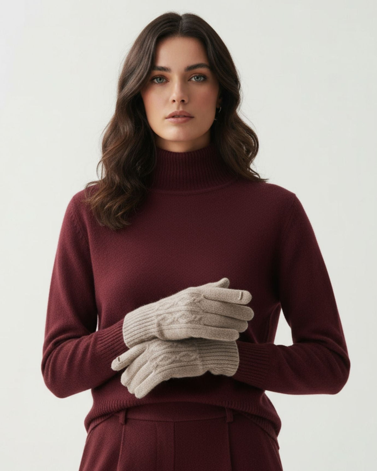 Thick Windproof Pure Cashmere Gloves with Snug Fit – view 3