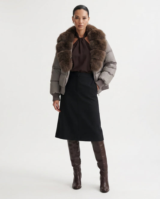 Thickened Down-Filled Jacket with Cashmere