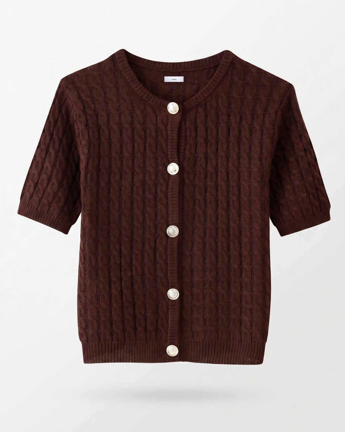 Slim Fit Short Sleeve Cropped Knitted Cardigan