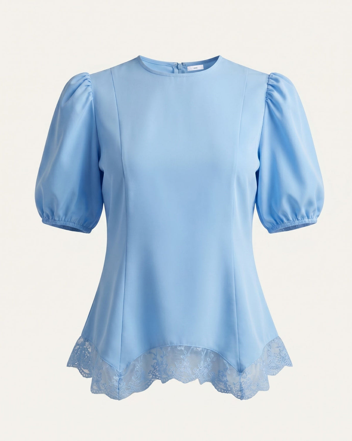 Mia Lace Shirt with Sheer Panels and Tailored Drape