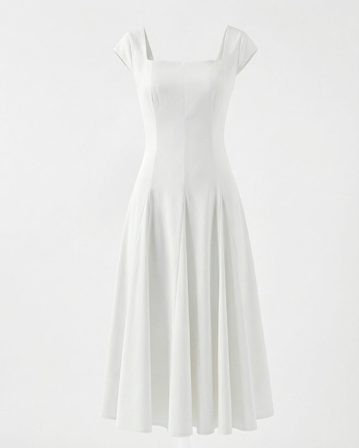 Olivia Classic Square Neck Waist Tie Midi Dress – view 11