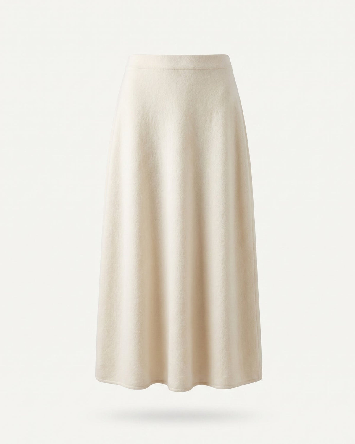 Cashmere A-Line Midi Skirt with Subtle High Waist – view 7
