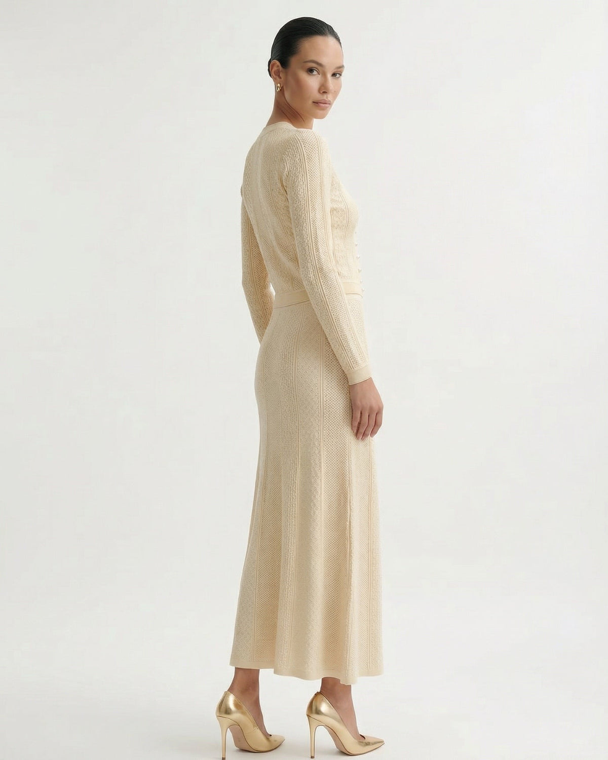 Kira Knit Cardigan and Matching Skirt Two-Piece Set – view 3