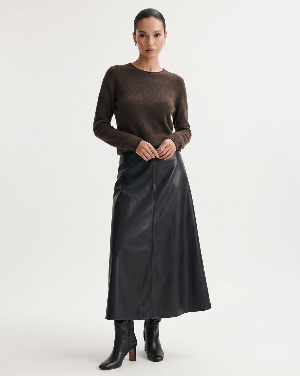Olivia Short Sleeve Pure Cashmere Polo Top with Shaped Waist