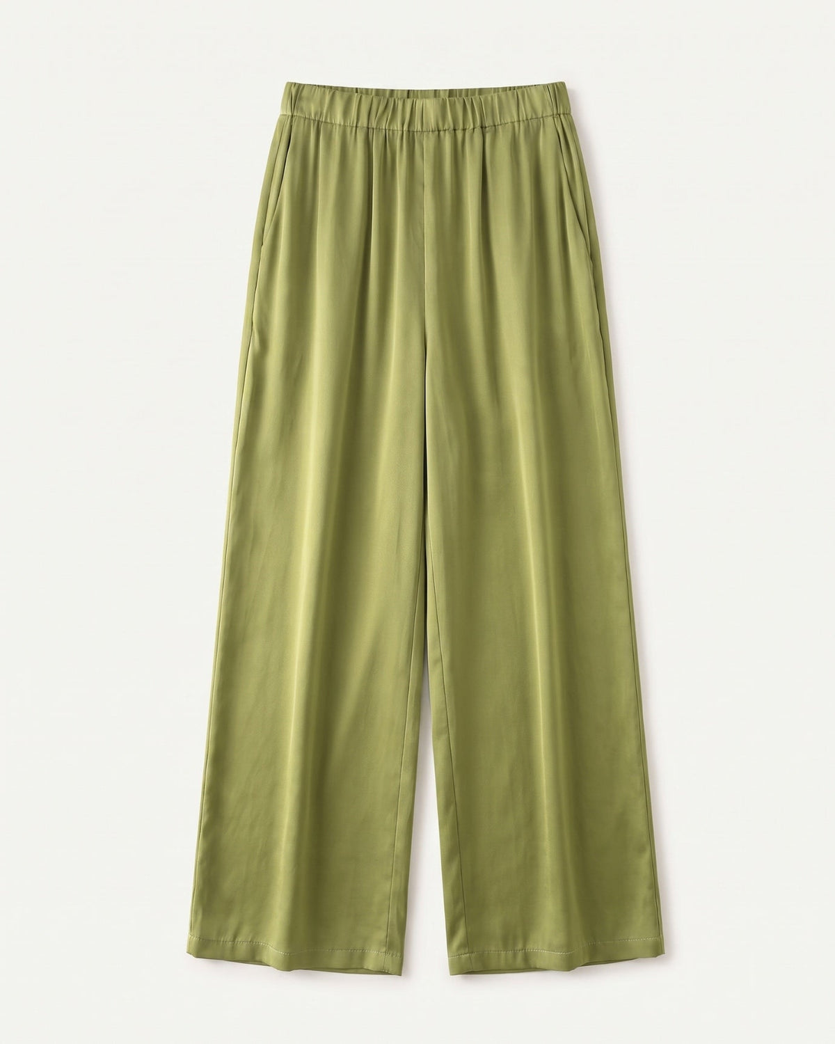 Brit Armonia Wide Leg Silk Blend Trousers with Relaxed Waist
