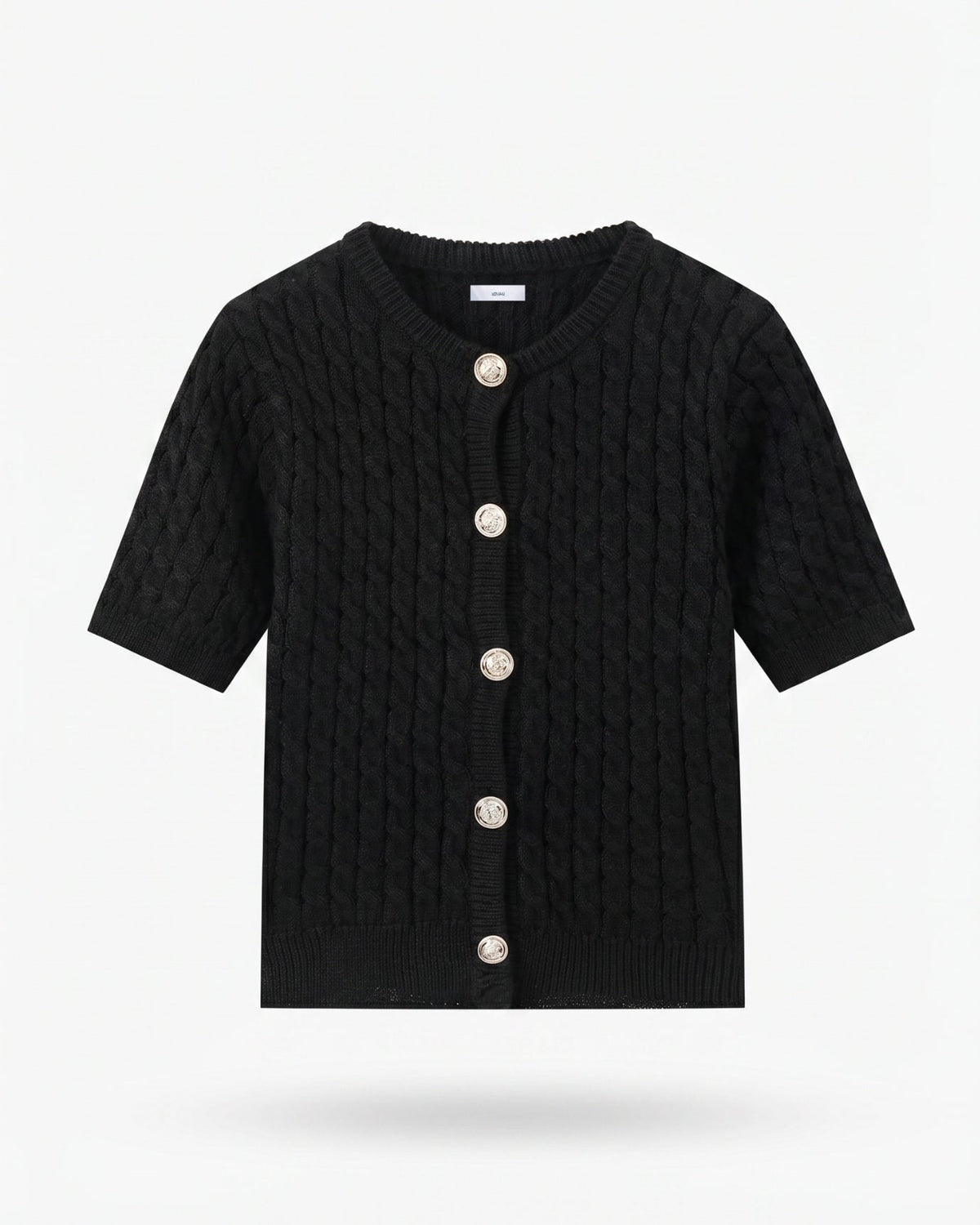 Slim Fit Short Sleeve Cropped Knitted Cardigan