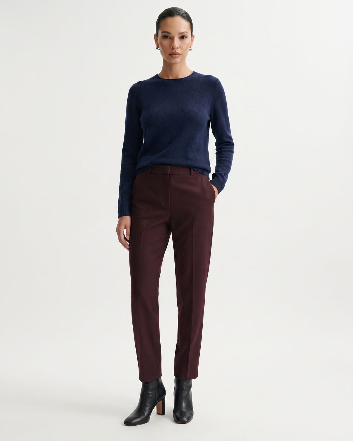 Olivia Short Sleeve Pure Cashmere Polo Top with Shaped Waist