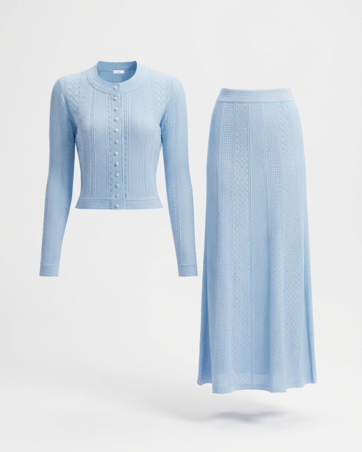 Kira Knit Cardigan and Matching Skirt Two-Piece Set