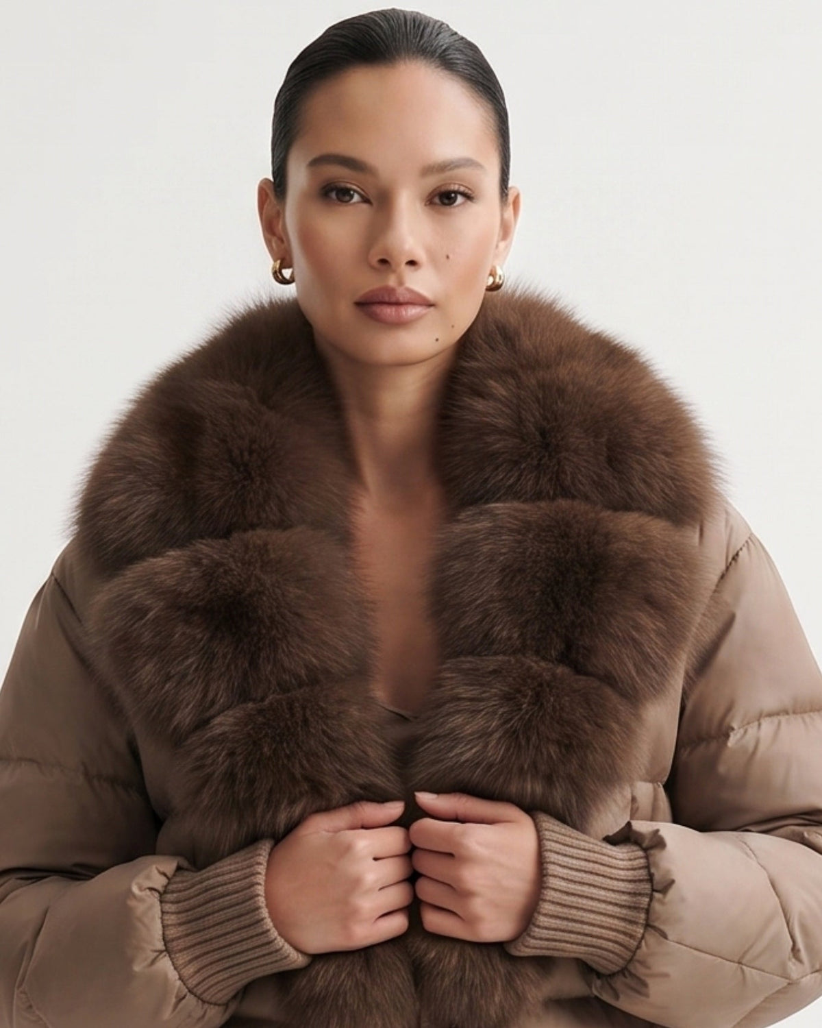 Thickened Down-Filled Jacket with Cashmere