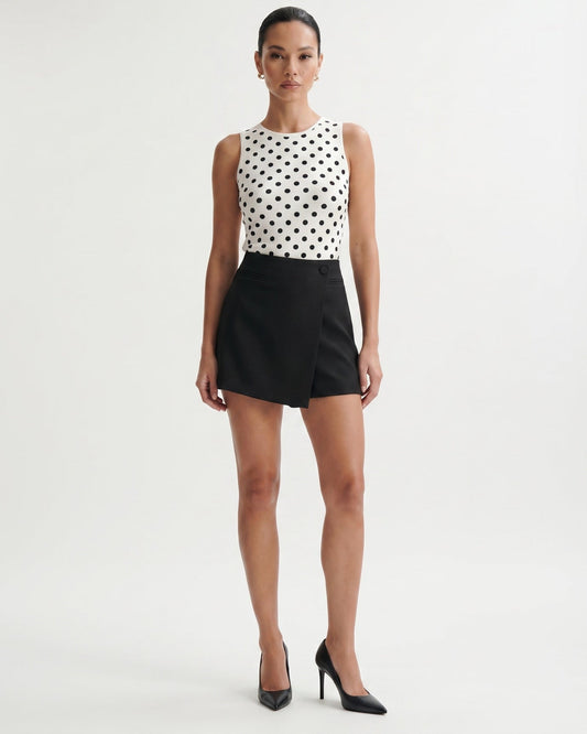 Cira High Waisted A-Line Suit Shorts with Relaxed Thigh