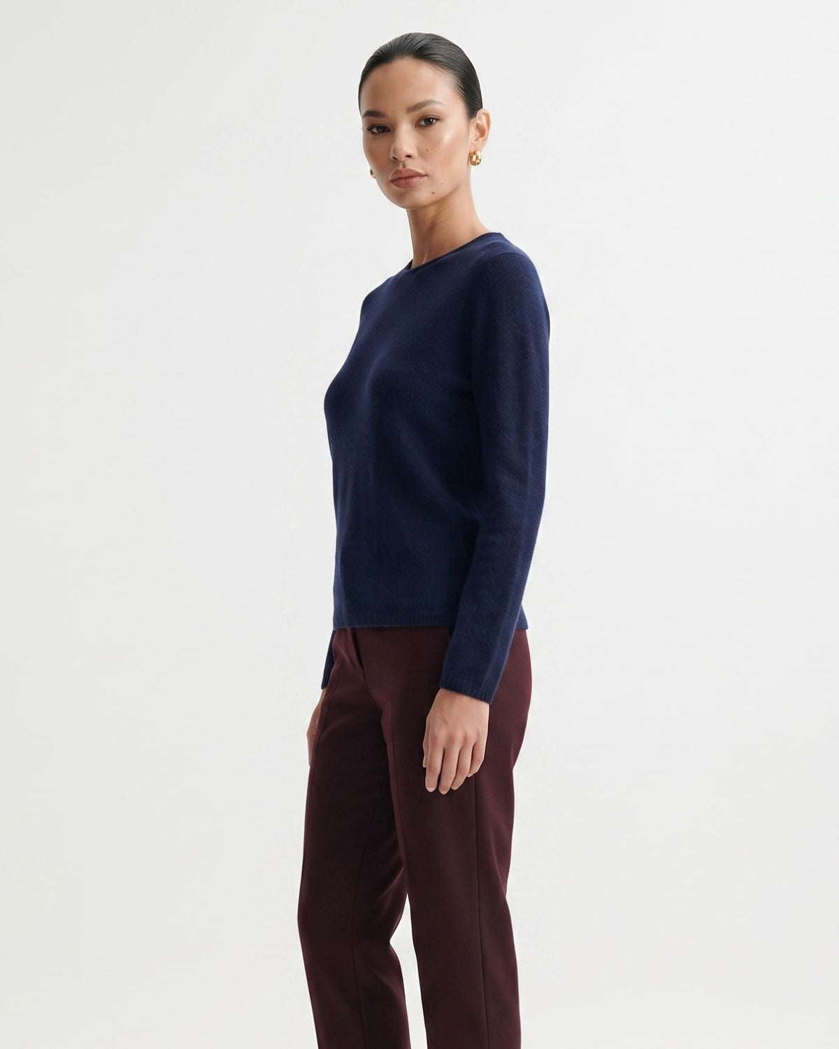 Olivia Short Sleeve Pure Cashmere Polo Top with Shaped Waist