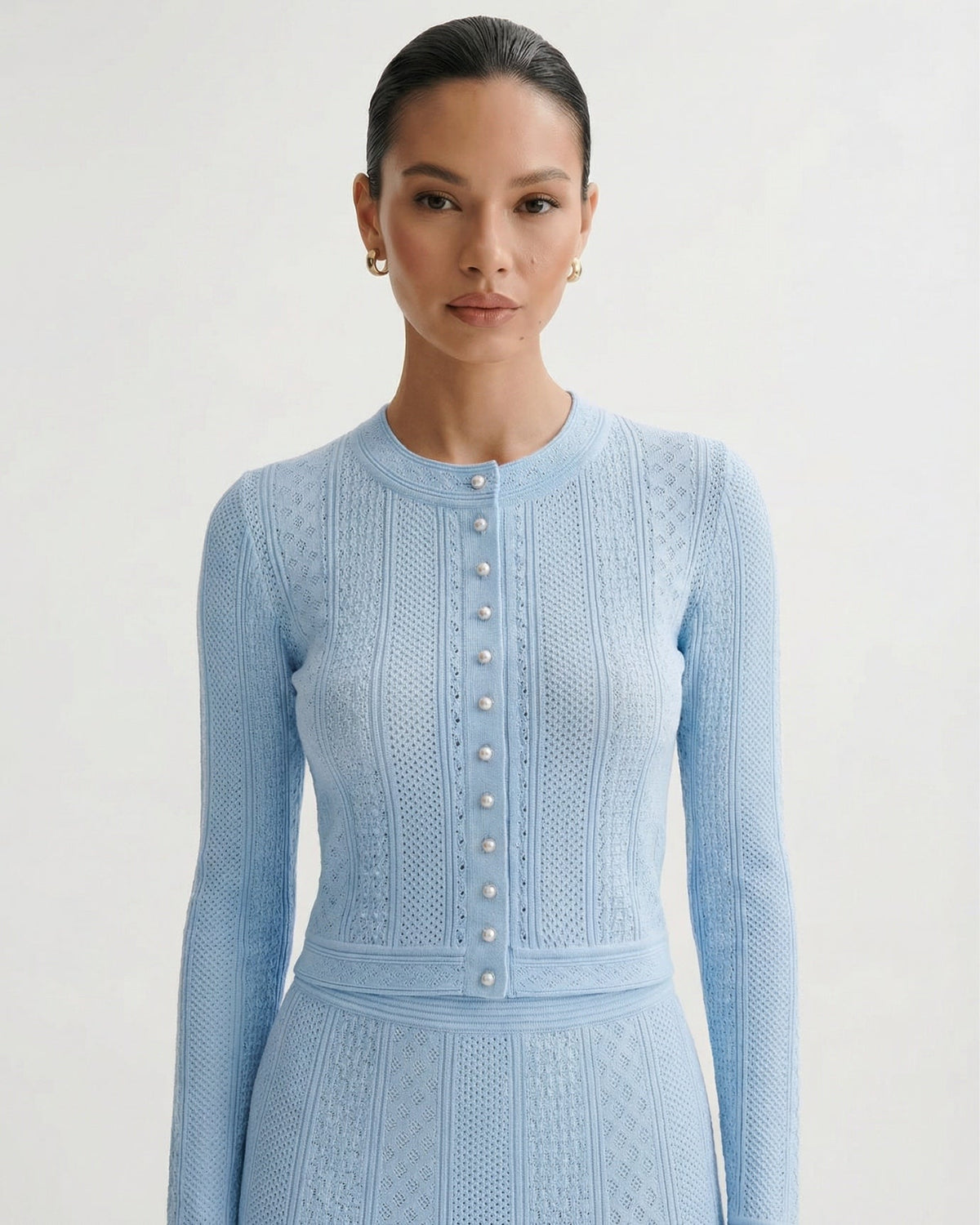 Kira Knit Cardigan and Matching Skirt Two-Piece Set – view 9