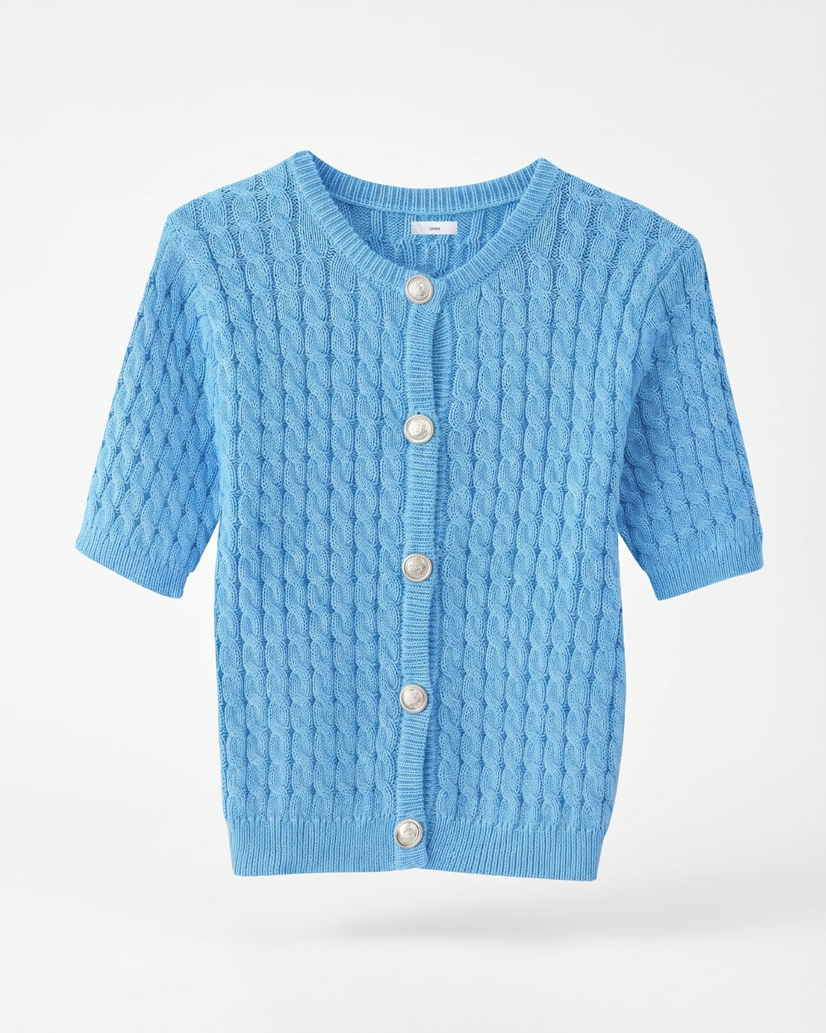 Slim Fit Short Sleeve Cropped Knitted Cardigan