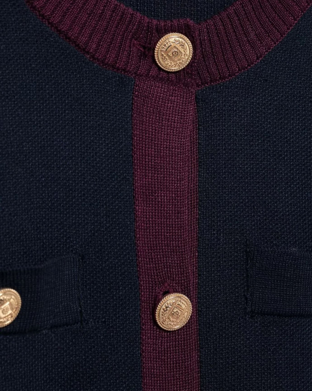 Franziska Slim Fit Ribbed Trim Cardigan with Pearl Buttons – view 9