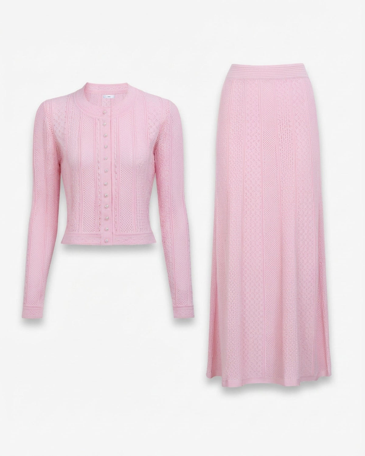 Kira Knit Cardigan and Matching Skirt Two-Piece Set