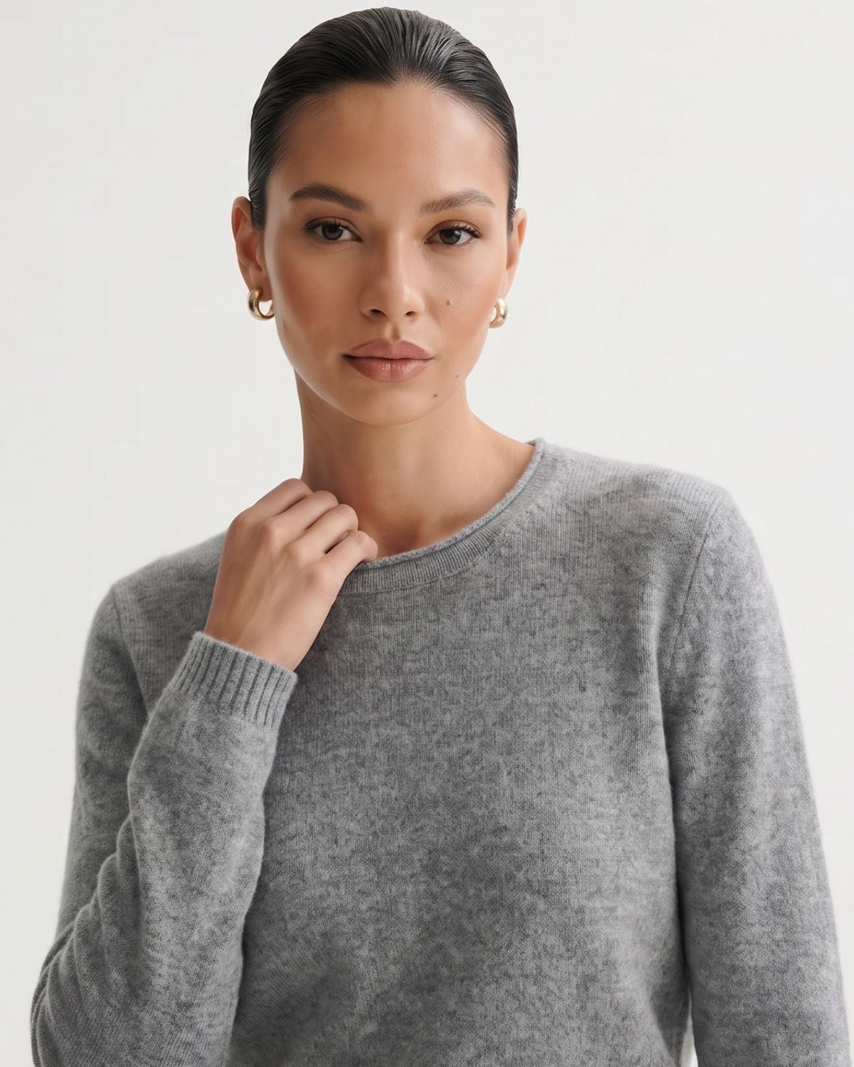 Olivia Short Sleeve Pure Cashmere Polo Top with Shaped Waist