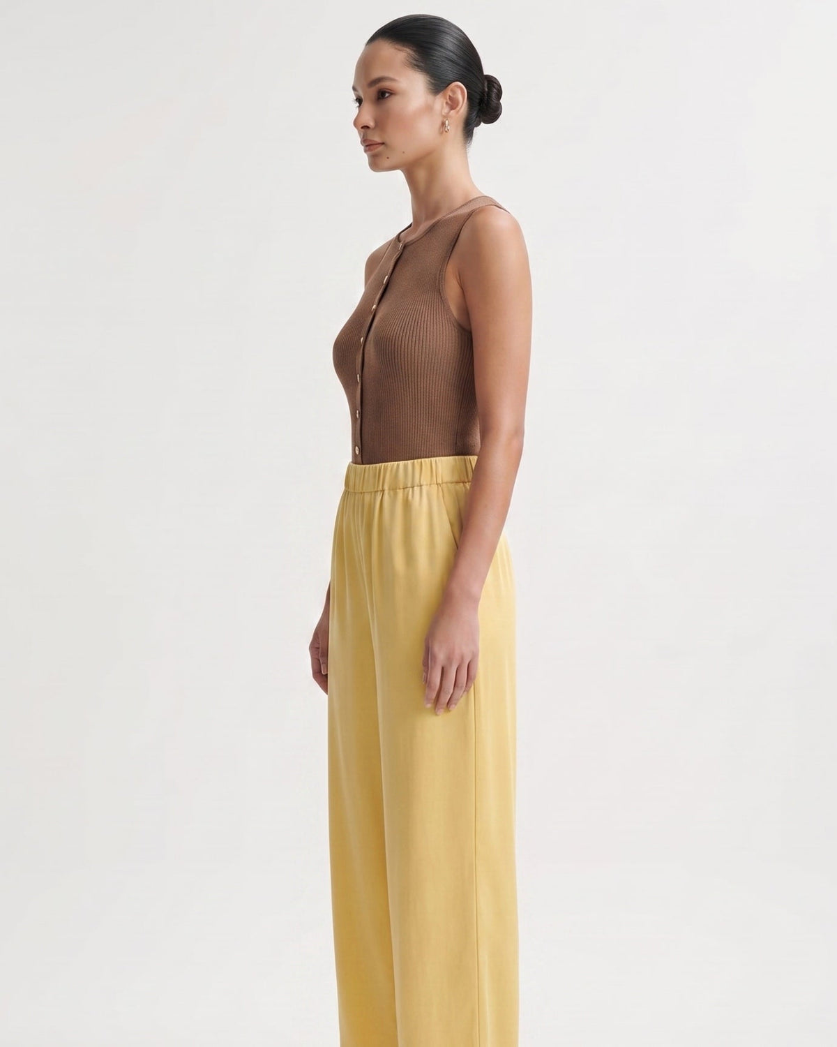 Brit Armonia Wide Leg Silk Blend Trousers with Relaxed Waist – view 10