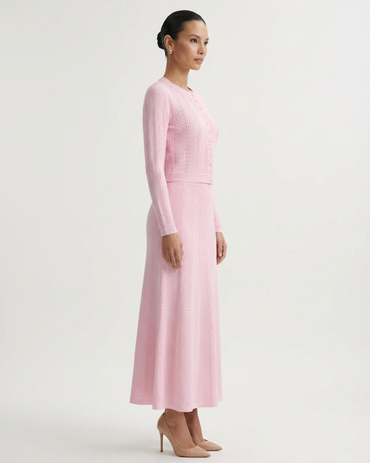 Kira Knit Cardigan and Matching Skirt Two-Piece Set