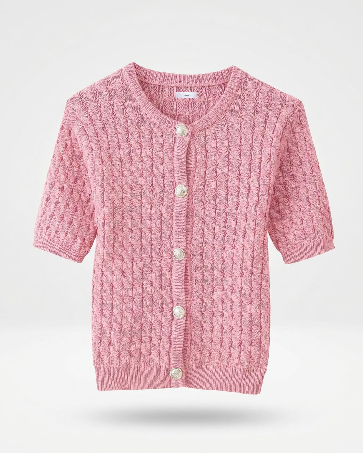 Slim Fit Short Sleeve Cropped Knitted Cardigan