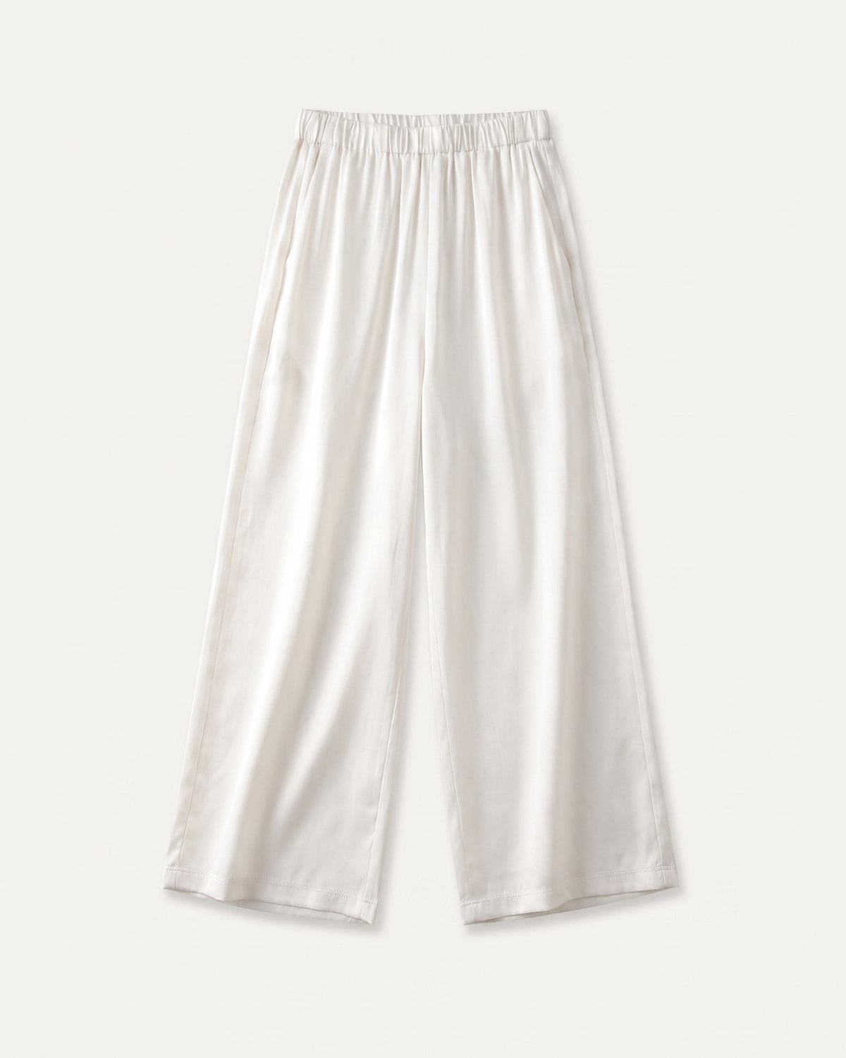 Brit Armonia Wide Leg Silk Blend Trousers with Relaxed Waist