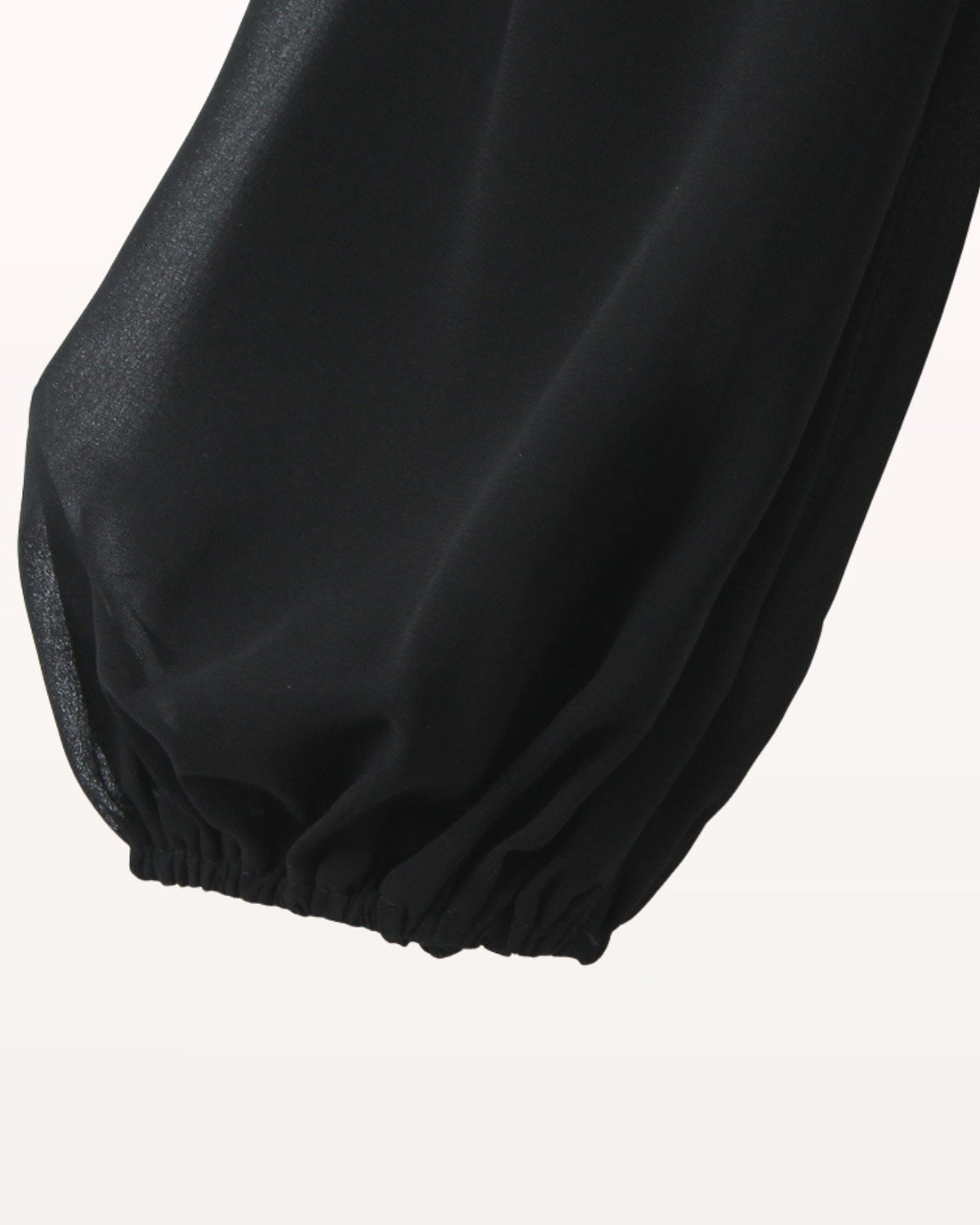 Slim Fit Long Sleeve Top with Ruffled Hem – Black – view 8