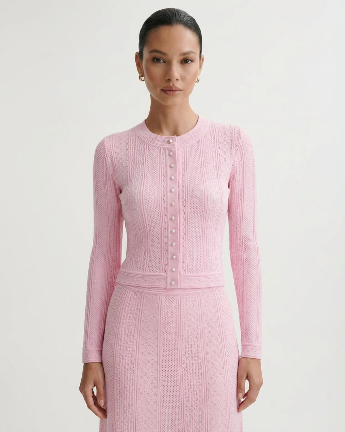 Kira Knit Cardigan and Matching Skirt Two-Piece Set