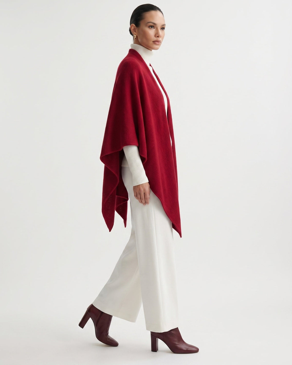 Kira Cashmere Thickened Knit Triangle Shawl Wrap – view 16