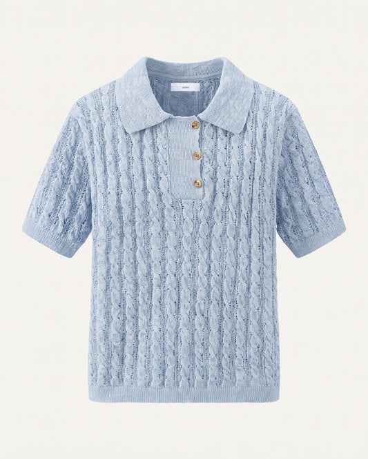 Diana Seamless Slim Fit Lightweight Knit Polo Top