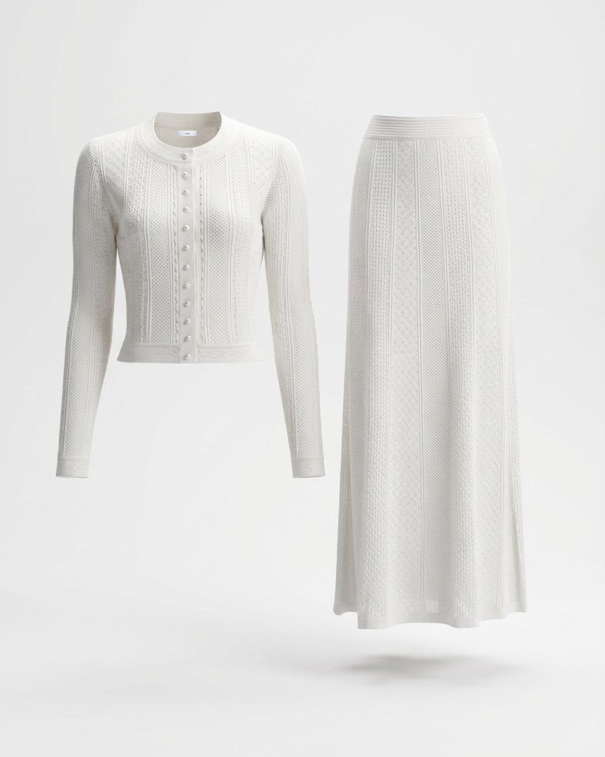 Kira Knit Cardigan and Matching Skirt Two-Piece Set