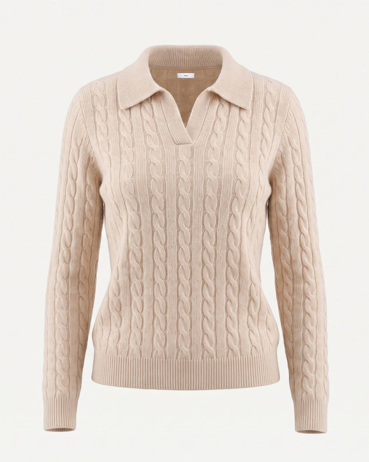 Kira Lightweight Cashmere Polo Collar Ribbed Jumper – view 5