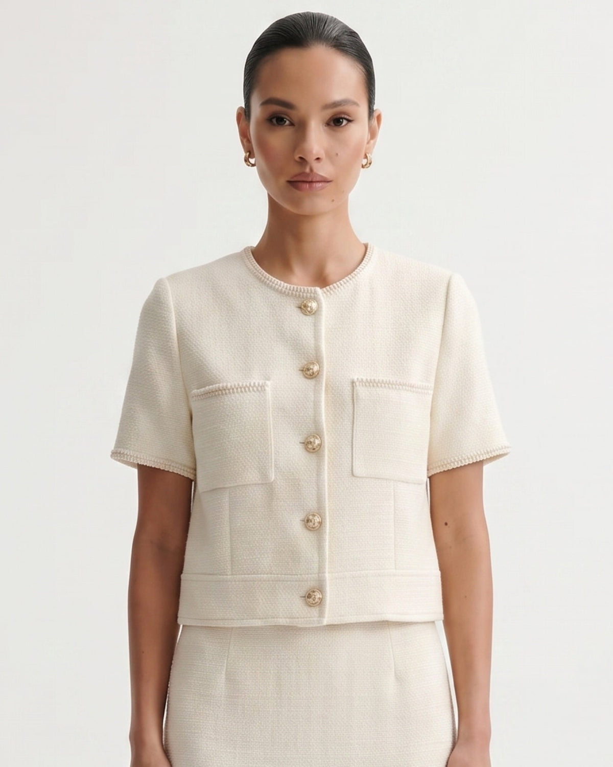Lauren Tailored Fluid Viscose Blend Suit Set – Apricot – view 5