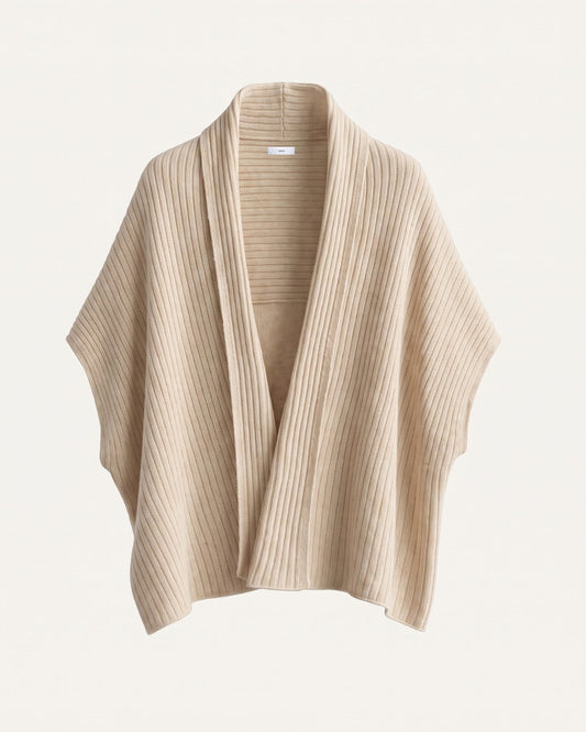 Soft Pure Cashmere Shawl Wrap with Delicate Draped Edges