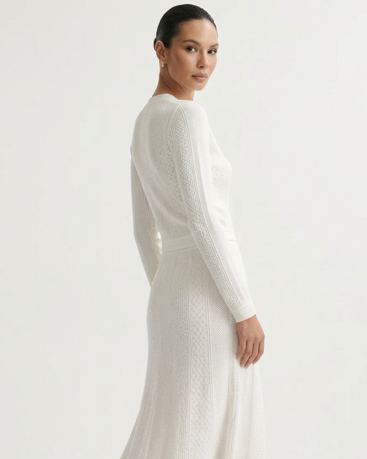 Kira Knit Cardigan and Matching Skirt Two-Piece Set – view 16