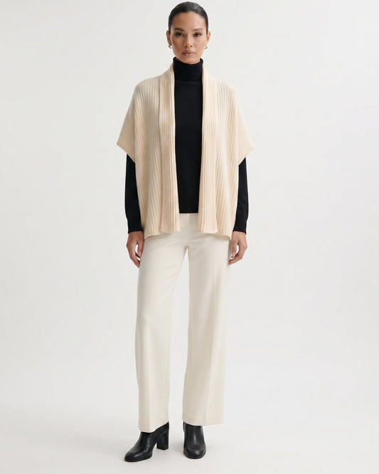 Soft Pure Cashmere Shawl Wrap with Delicate Draped Edges – view 2