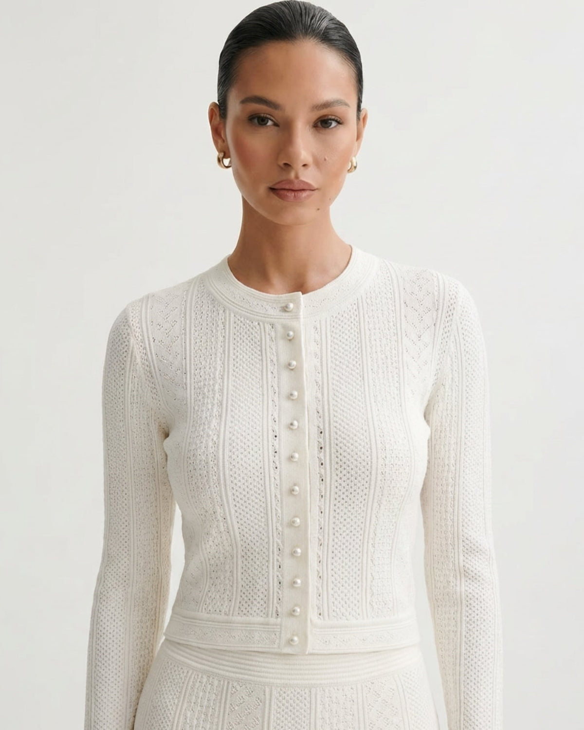 Kira Knit Cardigan and Matching Skirt Two-Piece Set