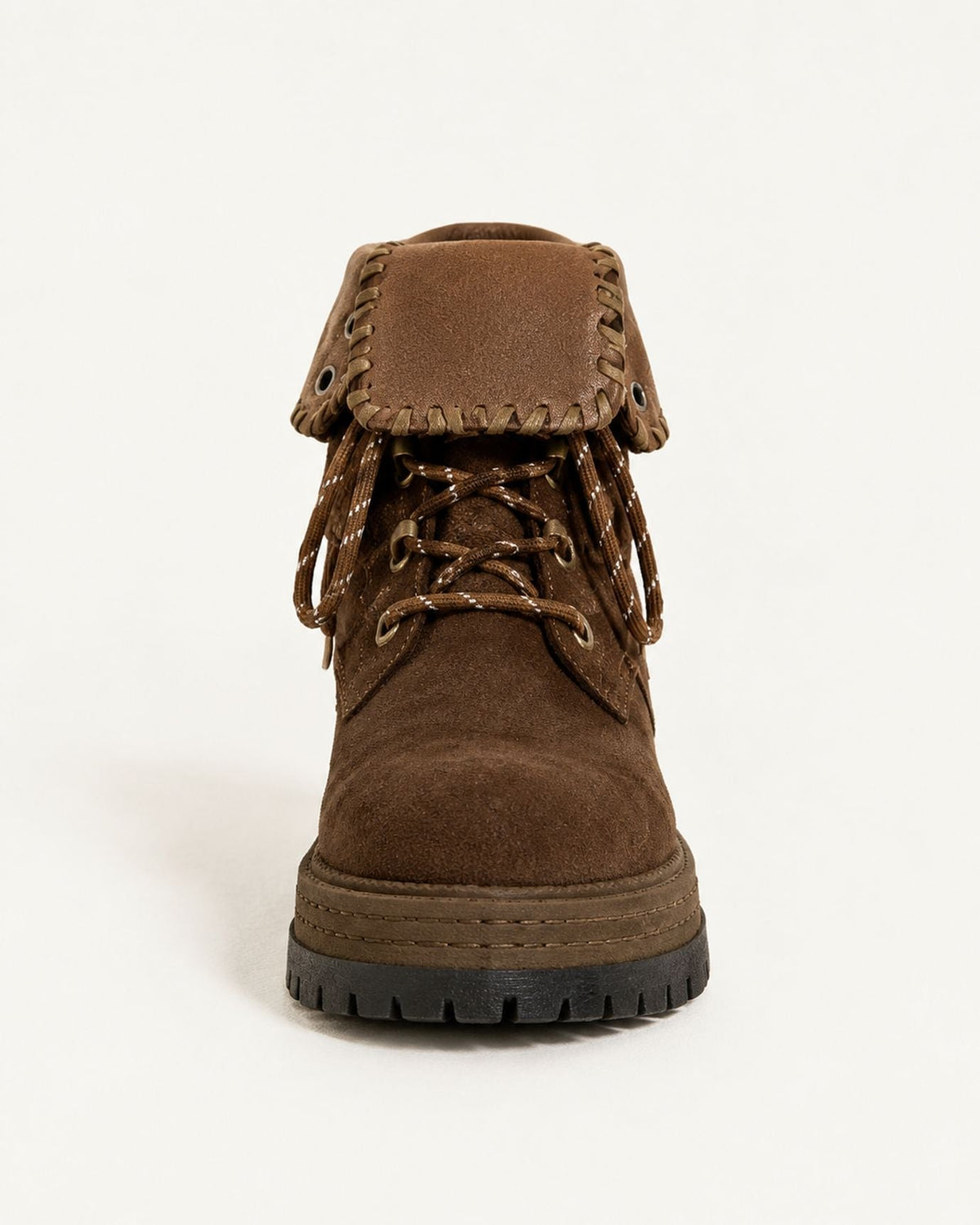 Foldover Cuff Cowhide Leather Chunky Sole Boots – view 7