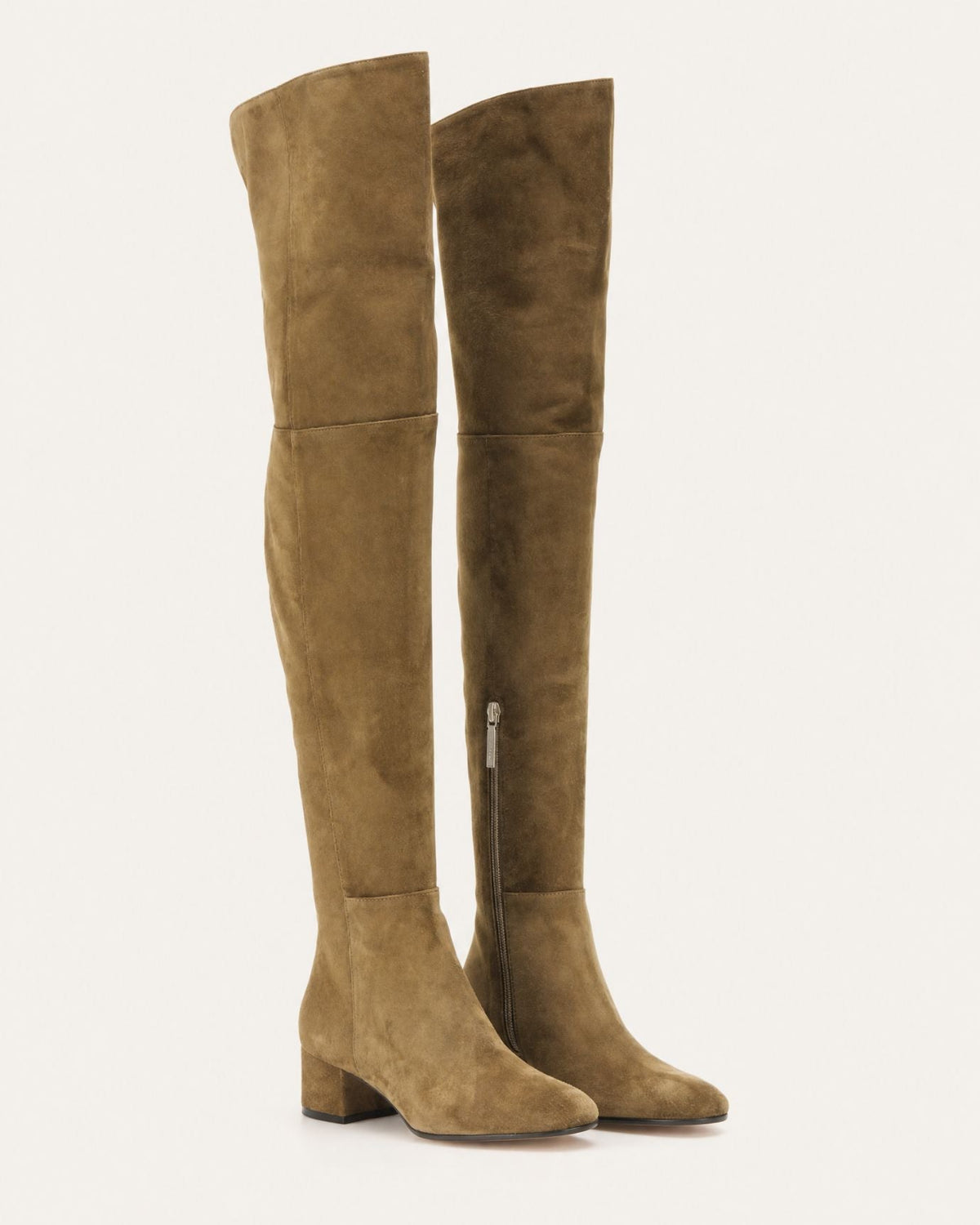 Round Toe 4cm Low Heel Over-the-Knee Suede Boots – view 19