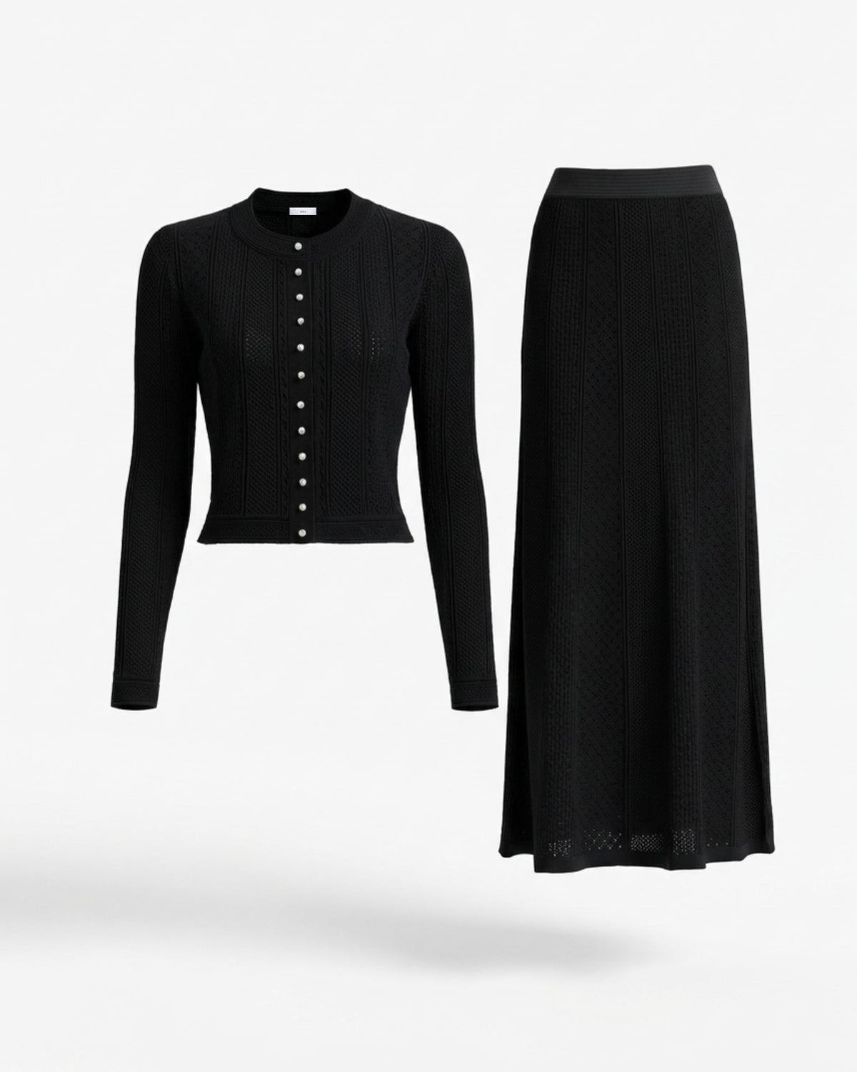 Kira Knit Cardigan and Matching Skirt Two-Piece Set