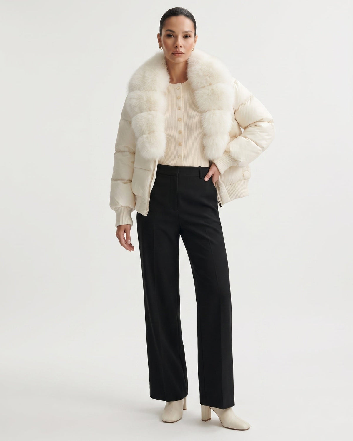 Thickened Down-Filled Jacket with Cashmere